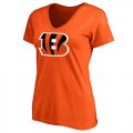 Womens Cincinnati Bengals Pro Line Primary Team Logo Slim Fit T-Shirt Orange