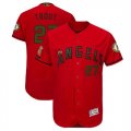 Angels #27 Mike Trout Red 2018 Memorial Day Flexbase Jersey