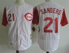 Reds #21 Reggie Sanders White Cooperstown Collection Jersey