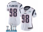 Women Nike New England Patriots #98 Trey Flowers White Vapor Untouchable Limited Player Super Bowl LII NFL Jersey
