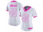Women Nike New Orleans Saints #40 Delvin Breaux Limited White-Pink Rush Fashion NFL Jersey