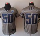 Nike Cowboys #50 Sean Lee Grey Shadow With Hall of Fame 50th Patch NFL Elite Jersey