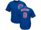 Mens Majestic Chicago Cubs #8 Andre Dawson Authentic Royal Blue Team Logo Fashion Cool Base MLB Jersey