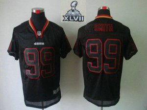 2013 Super Bowl XLVII NEW San Francisco 49ers 99 Aldon Smith Lights Out Black Elite Jerseys