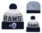 Rams Gray Navy Team Pride Cufffed Pom Knit Hat YD