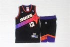 Suns #13 Steve Nash Black Hardwood Classics Jersey(With Shorts)