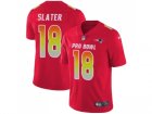Nike New England Patriots #18 Matt Slater Red Men Stitched NFL Limited AFC 2018 Pro Bowl Jersey