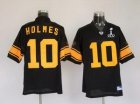 Steelers #10 Santonio Holmes Super Bowl XLV Black[Yellow Number]