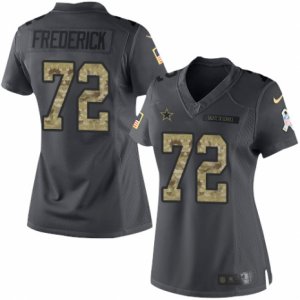 Women\'s Nike Dallas Cowboys #72 Travis Frederick Limited Black 2016 Salute to Service NFL Jersey