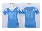 Nike women jerseys detroit lions #81 calvin johnson blue[fashion Rhinestone sequins]