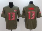 Nike Buccaneers #13 Mike Evans Olive Salute To Service Limited Jersey