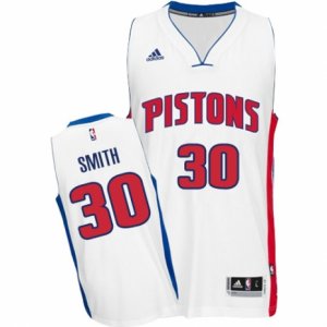 Mens Adidas Detroit Pistons #30 Joe Smith Swingman White Home NBA Jersey