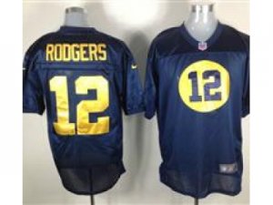 Nike NFL Green Bay Packers #12 Aaron Rodgers blue Elite jerseys