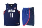USA #11 Klay Thompson Navy 2016 Olympic Basketball Team Jersey(With Shorts)