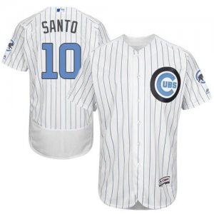 Chicago Cubs #10 Ron Santo White(Blue Strip) Flexbase Authentic Collection 2016 Fathers Day Stitched Baseball Jersey