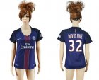 Womens Paris Saint-Germain #32 David Luiz Home Soccer Club Jersey
