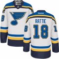 Mens Reebok St. Louis Blues #18 Ty Rattie Authentic White Away NHL Jersey