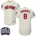 Mens Majestic Cleveland Indians #8 Lonnie Chisenhall Cream 2016 World Series Bound Flexbase Authentic Collection MLB Jersey