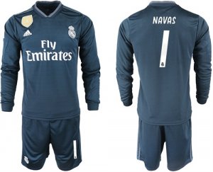 2018-19 Real Madrid 1 NAVAS Away Long Sleeve Soccer Jersey