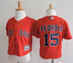 Red Sox #15 Dustin Pedroia Red Toddler Cool Base Jersey