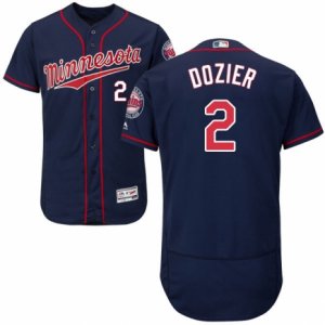 Men\'s Majestic Minnesota Twins #2 Brian Dozier Navy Blue Flexbase Authentic Collection MLB Jersey