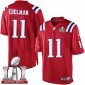 Youth Nike New England Patriots #11 Julian Edelman Elite Red Alternate Super Bowl LI 51 NFL Jersey
