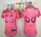 Women Nike Broncos #58 Von Miller Pink Sweetheart Super Bowl 50 Stitched Jersey