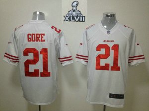 2013 Super Bowl XLVII NEW San Francisco 49ers #21 Frank Gore White (Game NEW)