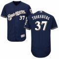 Men's Majestic Milwaukee Brewers #37 Tyler Thornburg Navy Blue Flexbase Authentic Collection MLB Jersey