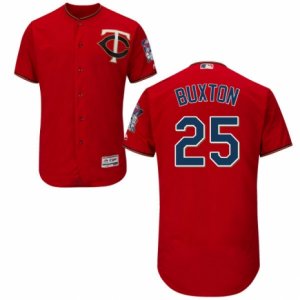 Men\'s Majestic Minnesota Twins #25 Byron Buxton Scarlet Flexbase Authentic Collection MLB Jersey