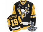 Mens CCM Pittsburgh Penguins #19 Bryan Trottier Authentic Black Throwback 2017 Stanley Cup Champions NHL Jersey
