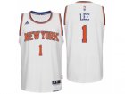 Men New York Knicks #1 Courtney Lee Home White New Swingman Jersey