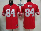 2013 Super Bowl XLVII Youth NEW NFL San Francisco 49ers #84 Moss Red Jerseys