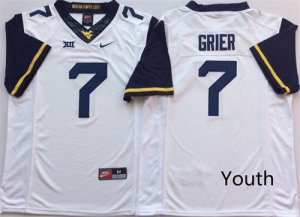 West Virginia Mountaineers #7 Will Grier White Youth Nike College Football Jersey