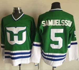 Hartford Whalers #5 Ulf Samuelsson Green CCM Throwback Stitched NHL Jersey