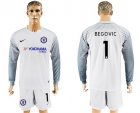 2017-18 Chelsea 1 BEGOVIC White Goalkeeper Long Sleeve Soccer Jersey