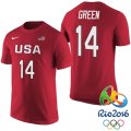 Draymond Green USA Dream Twelve Team #14 2016 Rio Olympics Red T-Shirt