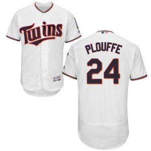 Men\'s Majestic Minnesota Twins #24 Trevor Plouffe White Flexbase Authentic Collection MLB Jersey