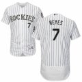 Men's Majestic Colorado Rockies #7 Jose Reyes White Flexbase Authentic Collection MLB Jersey