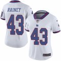 Women's Nike New York Giants #43 Bobby Rainey Limited White Rush NFL Jersey