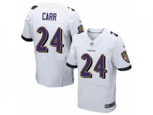 Mens Nike Baltimore Ravens #24 Brandon Carr Elite White NFL Jersey