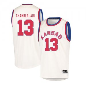 Kansas Jayhawks #13 Wilt Chamverlain Cream Throwback College Basketball Jersey
