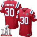 Mens Nike New England Patriots #30 Duron Harmon Elite Red Alternate Super Bowl LI 51 NFL Jersey