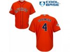 Houston Astros #4 George Springer Replica Orange Alternate 2017 World Series Bound Cool Base MLB Jersey
