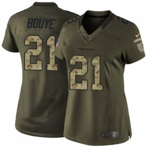 Women\'s Nike Houston Texans #21 A.J. Bouye Limited Green Salute to Service NFL Jersey