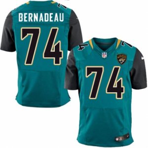 Mens Nike Jacksonville Jaguars #74 Mackenzy Bernadeau Elite Teal Green Team Color NFL Jersey