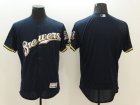 Milwaukee Brewers Blank Navy Blue Flexbase Authentic Collection Stitched Baseball Jersey