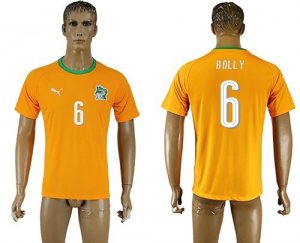 Cote d\'lvoire #6 Bolly Home Soccer Country Jersey