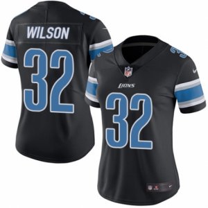 Women\'s Nike Detroit Lions #32 Tavon Wilson Limited Black Rush NFL Jersey