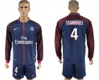 2017-18 Paris Saint-Germain 4 STAMBOULI Home Long Sleeve Soccer Jersey